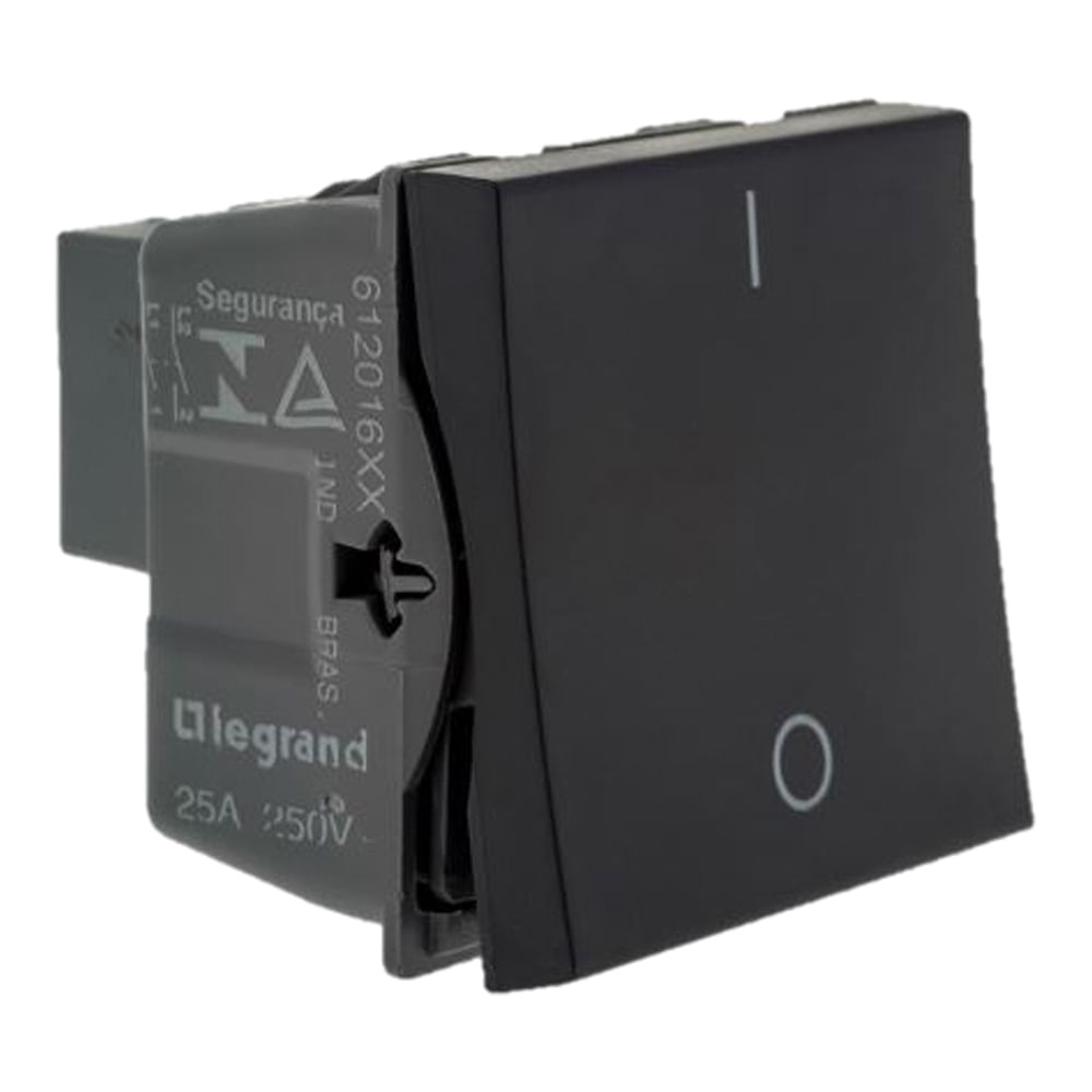 Encontraproduto.com.br - Módulo Interruptor Plus+ Bipolar Simples 25a Preto Legrand