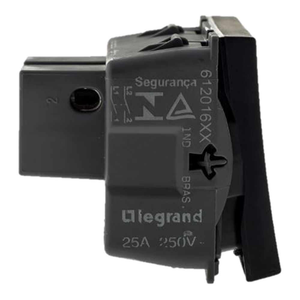 Encontraproduto.com.br - Módulo Interruptor Plus+ Bipolar Simples 25a Preto Legrand