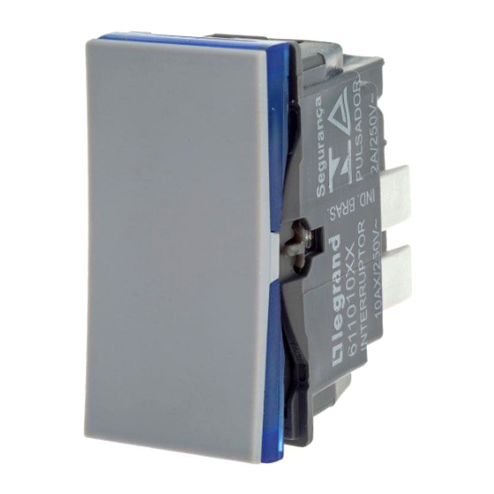 Encontraproduto.com.br - Módulo Interruptor Simples Paralelo Cinza Pial Plus+ Legrand
