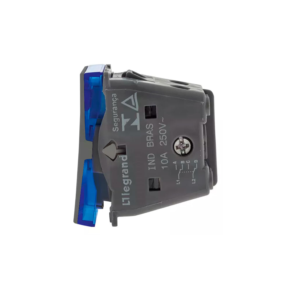 Encontraproduto.com.br - Módulo Interruptor Intermediário 10a Cinza Pial Pluz +