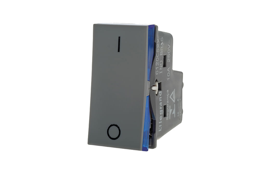 Encontraproduto.com.br - Módulo Interruptor Bipolar Simples Pial Plus+ 10A Cinza Pial