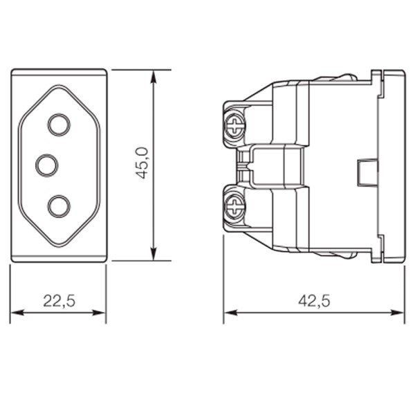 Encontraproduto.com.br - Módulo Tomada 2p+T 20a Preto Pp+