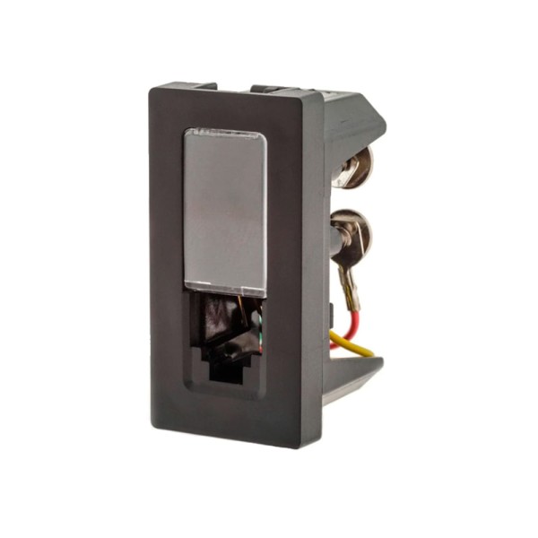 Encontraproduto.com.br - Módulo Tomada Rj11 4 Fios Preto Pial Plus +