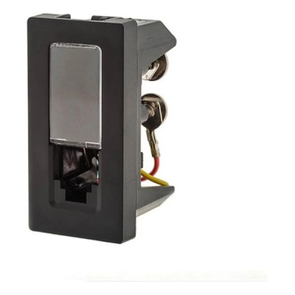 Encontraproduto.com.br - Módulo Tomada Rj11 4 Fios Preto Pial Plus +