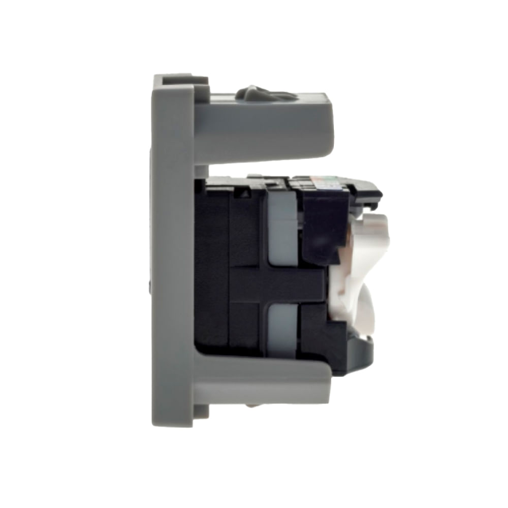 Encontraproduto.com.br - Módulo Rj45 Cat5e Cinza Pial Plus +