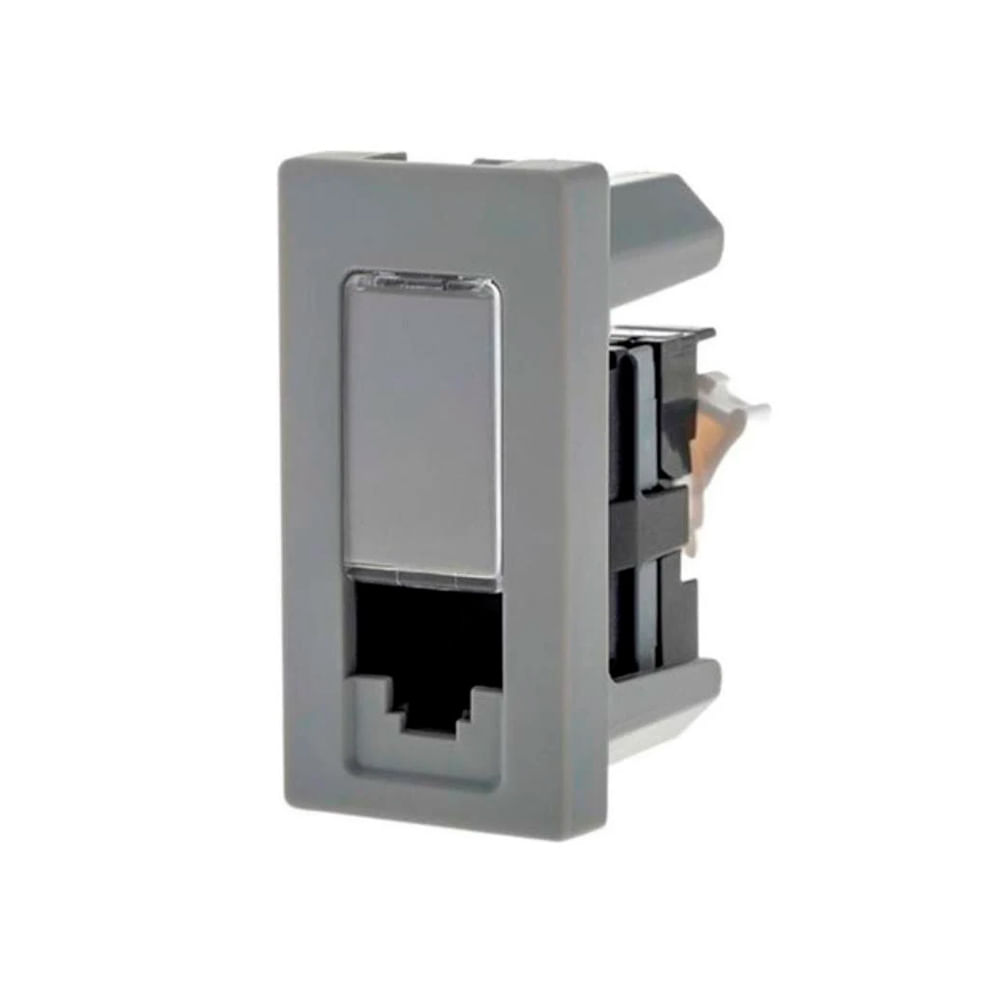 Encontraproduto.com.br - Módulo Rj45 Cat5e Cinza Pial Plus +