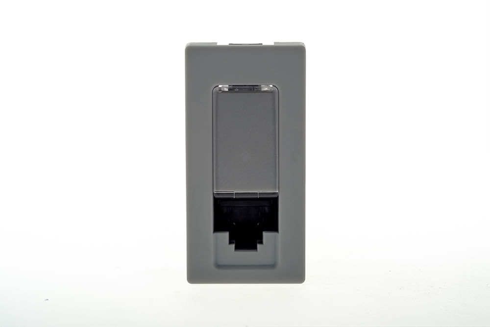 Encontraproduto.com.br - Módulo Rj45 Cat5e Cinza Pial Plus +