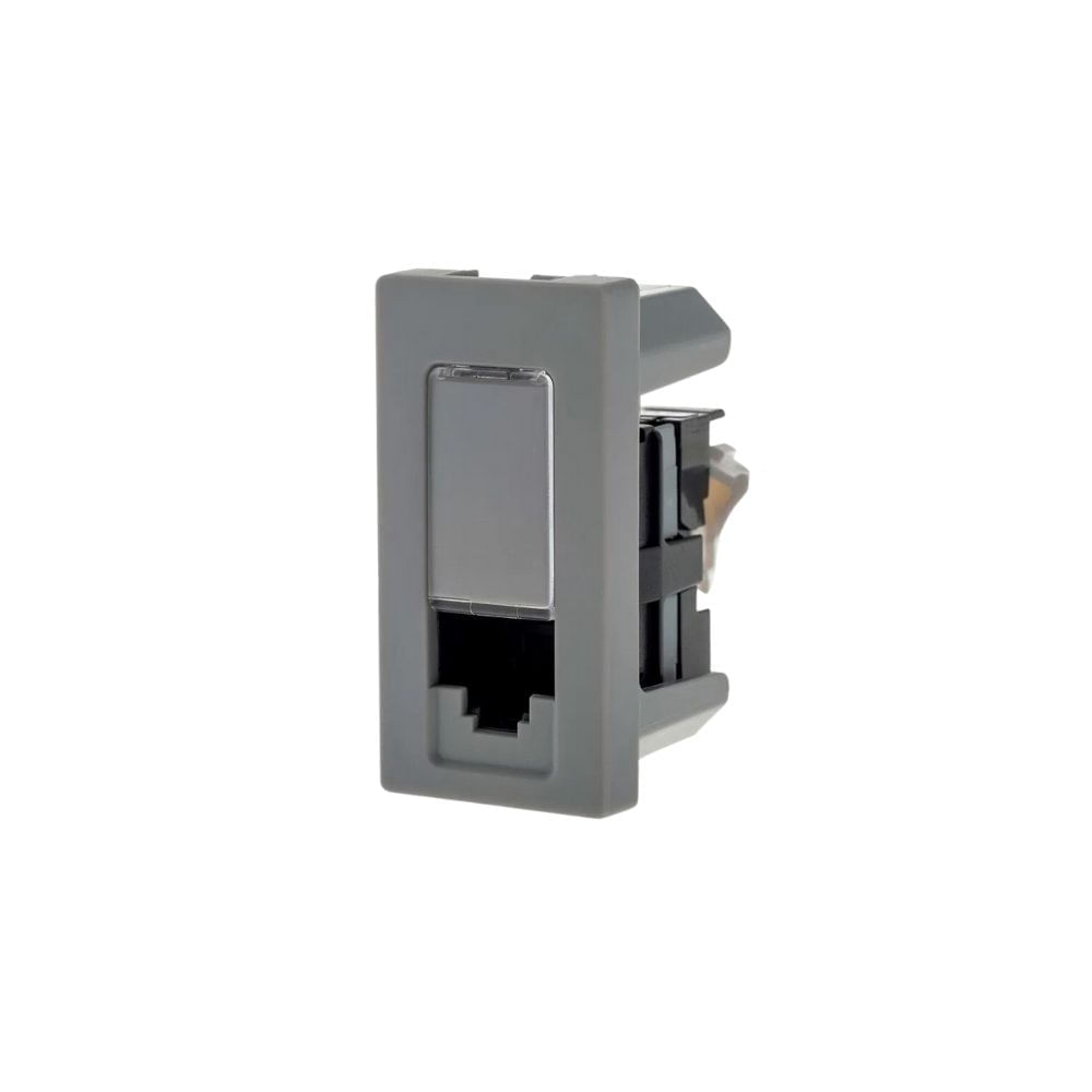 Encontraproduto.com.br - Módulo Rj45 Cat5e Cinza Pial Plus +