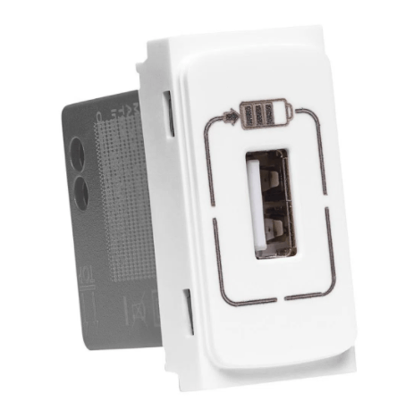 Módulo Carregador Legrand Pial Zeffia 1xUSB 1100 MA 1M