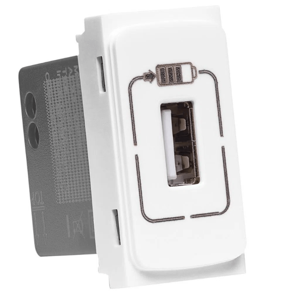 Módulo Carregador Legrand Pial Zeffia 1xUSB 1100 MA 1M