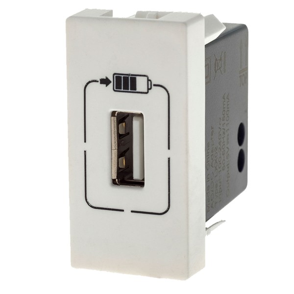 Encontraproduto.com.br - Módulo Tomada Carregador 1 Usb 1100Ma Branco Thesi Bticino