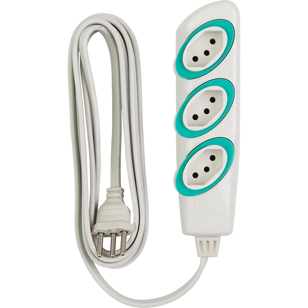 Encontraproduto.com.br - Extensao Noshock 45 Pp 3x0.75 2p+T 10a Gelo 1.3m Daneva