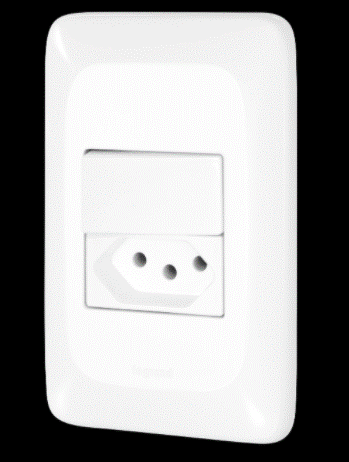 Encontraproduto.com.br - Interruptor Simples 10A + Tomada 2P+T 20A Pial PoP 4x2 Conjunto Suporte e Placa Branca