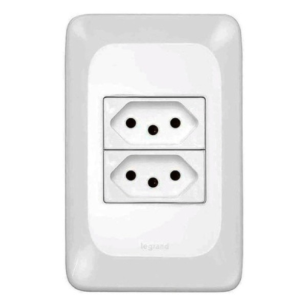 Encontraproduto.com.br - Conjunto 2 Seções 2 Tomadas Pop Branco Pial