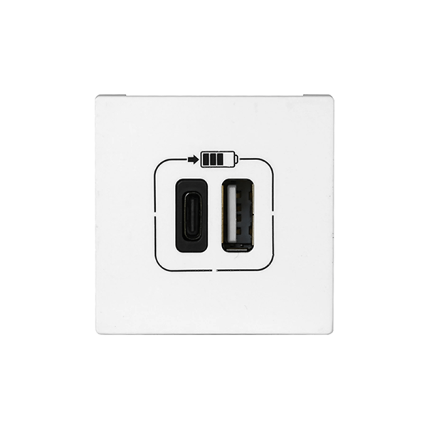 Modulo Carregador 2 Usb Tipo A+C 3a Branco Pial Plus+ Legrand