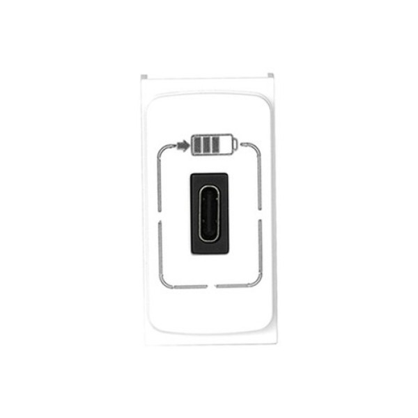 Módulo Carregador 1 USB Tipo C Zeffia Branco Pial