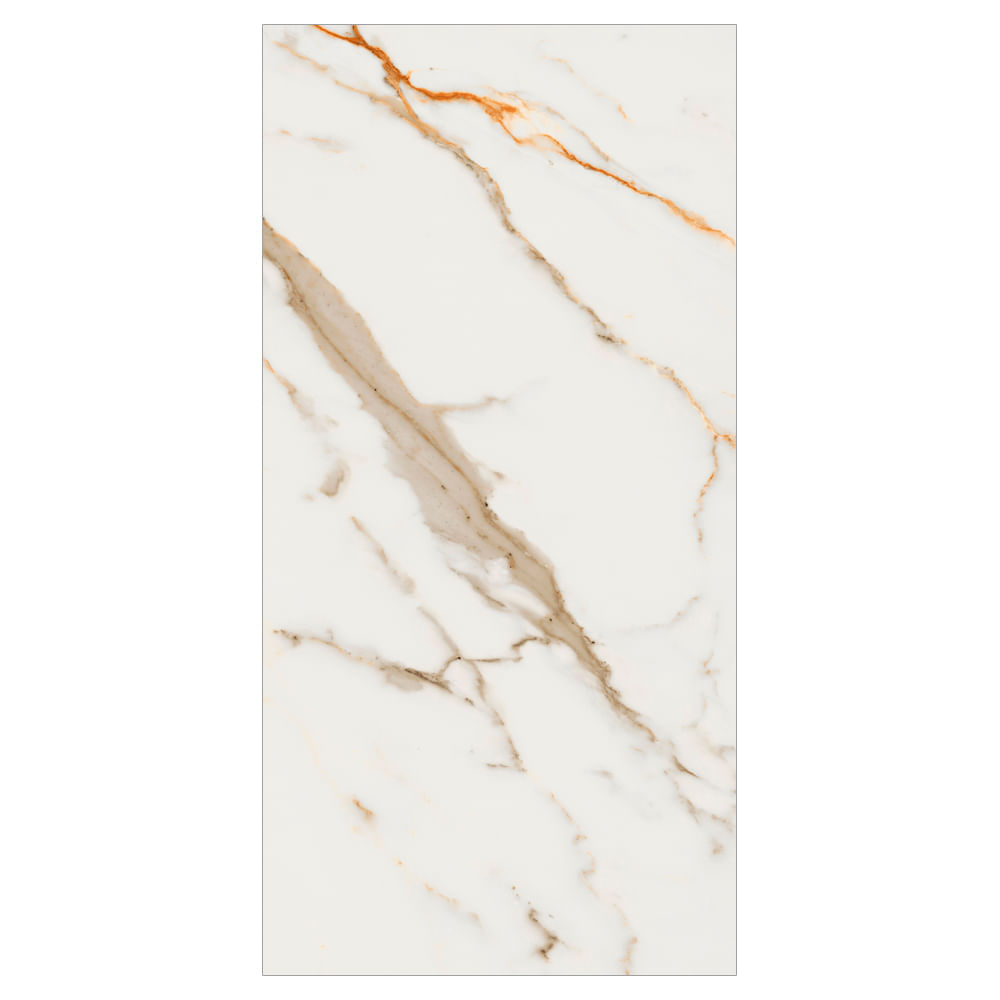 Porcelanato Esmaltado Canova Calacata WH 58,4X117cm Pol Retificado