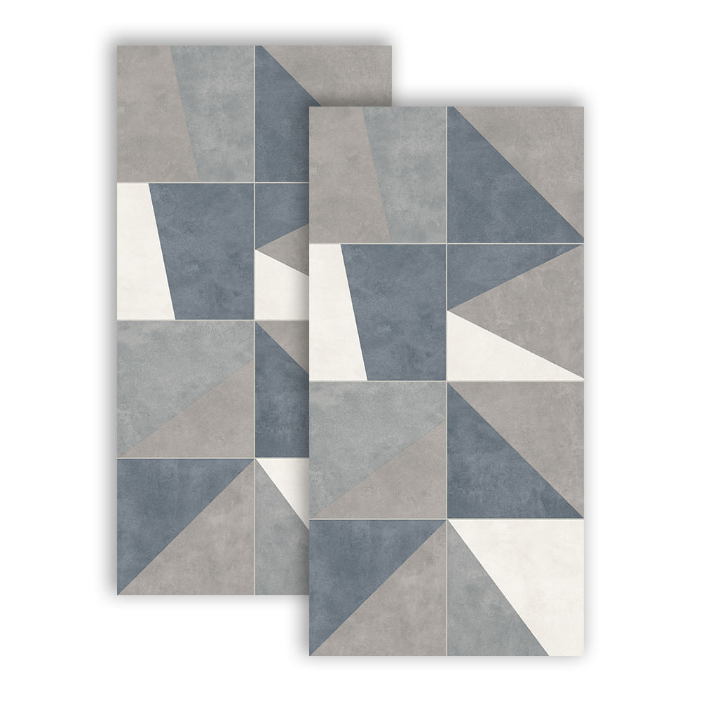 Encontraproduto.com.br - Revestimento de parede Portinari Blues Abstract Mix Lux acetinado retificado C: 29,1cm x L: 58,4cm misto