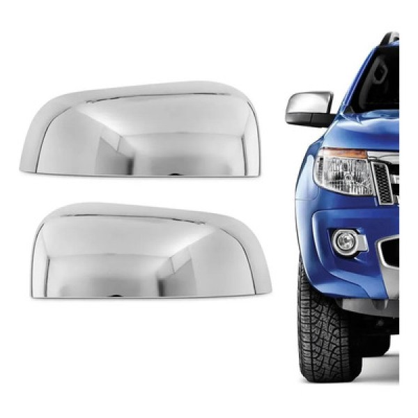 Encontraproduto.com.br - Jogo Aplique Capa Cromada Retrovisor Ford Ranger 2020