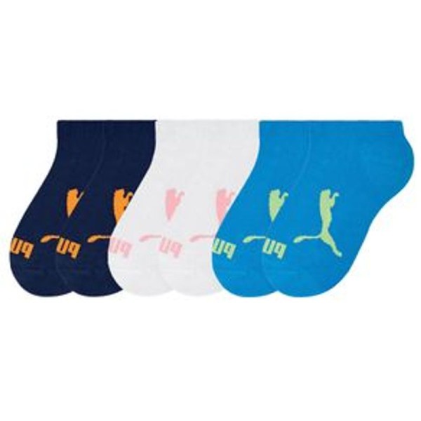 Encontraproduto.com.br - Meia Infantil Puma Algodão Cano Curto Azul - Kit 3 idades