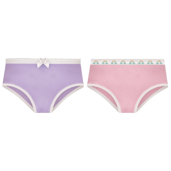 Encontraproduto.com.br - Kit 2 Calcinhas Selene Algodão Infantil Rosa e Roxo