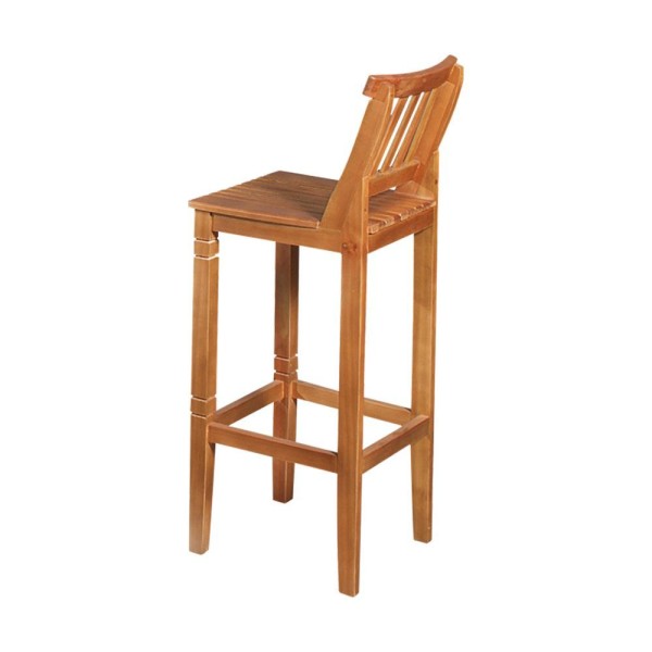Encontraproduto.com.br - Kit 3 Banquetas Alta De Ripada Com Encosto Confort - Castanho - Marrom