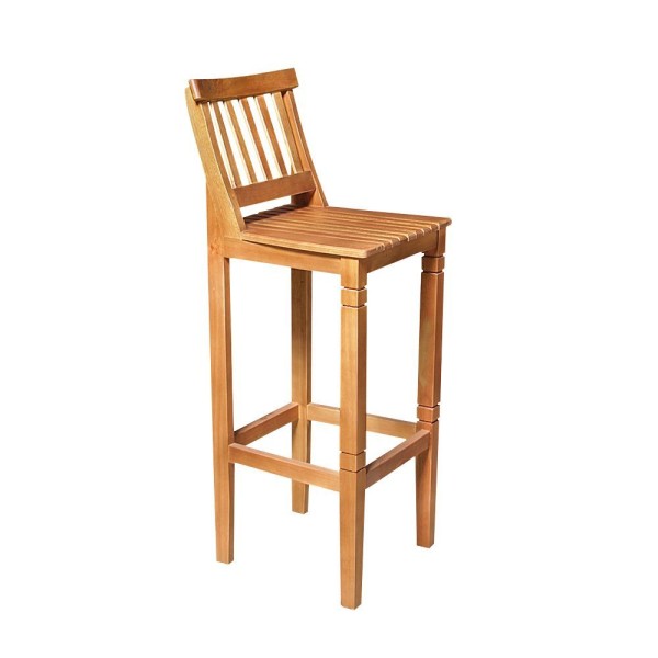 Encontraproduto.com.br - Kit 3 Banquetas Alta De Ripada Com Encosto Confort - Castanho - Marrom
