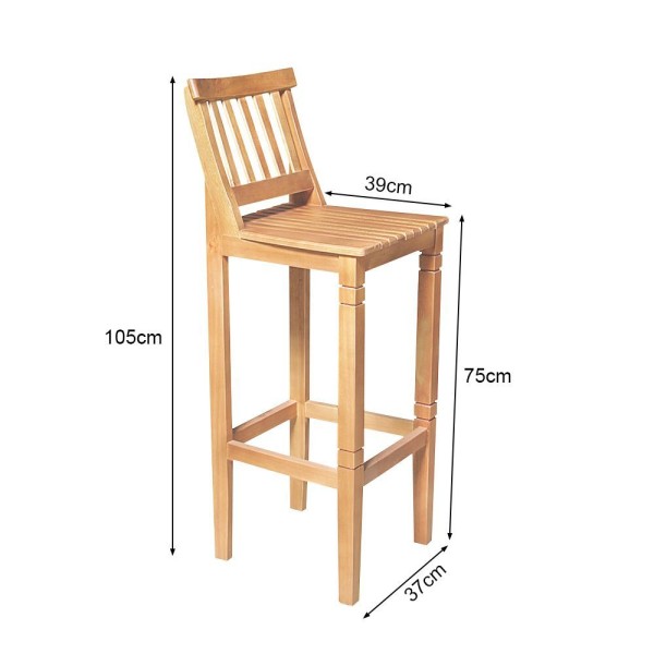 Encontraproduto.com.br - Kit 3 Banquetas Alta De Ripada Com Encosto Confort - Natural - Bege