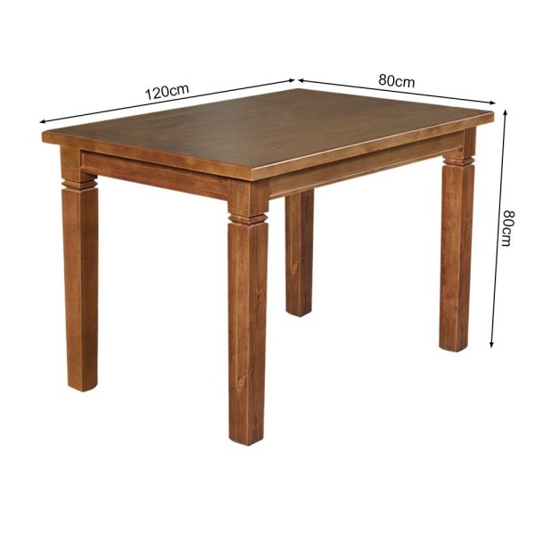 Encontraproduto.com.br - Mesa De Jantar Retangular 120X80Cm Rústica Aurora - Castanho - Marrom