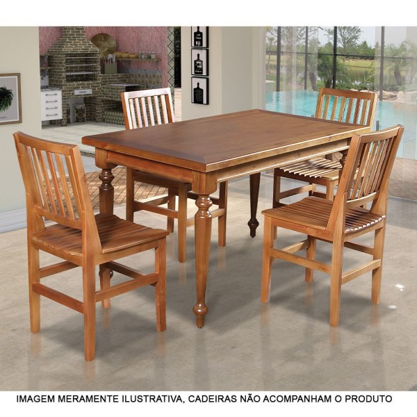 Encontraproduto.com.br - Mesa De Jantar Rústica Retangular 140X80Cm Francisca - Castanho - Marrom