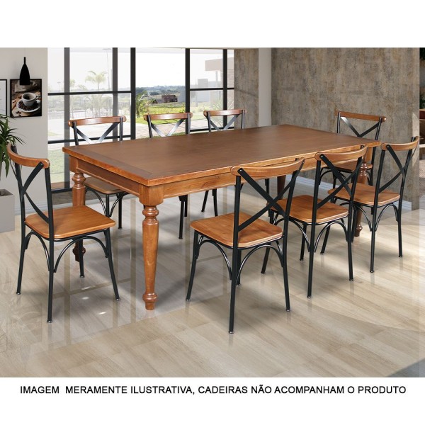 Encontraproduto.com.br - Mesa De Jantar Leonora Retangular 240X100Cm Em Rústica - Castranho - Marrom