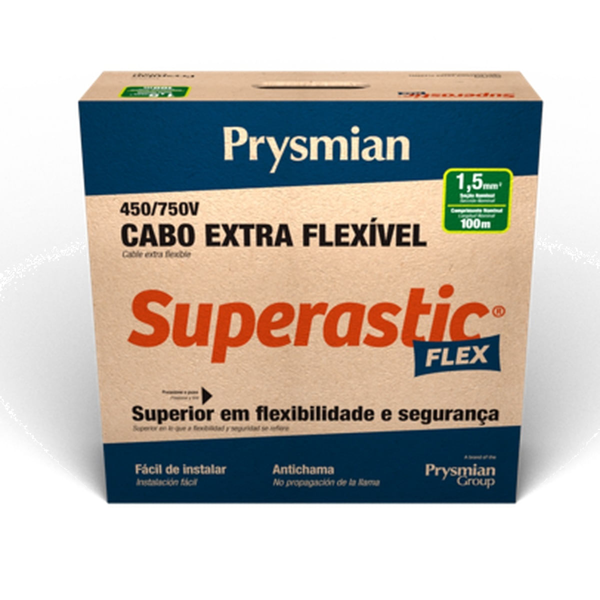 Encontraproduto.com.br - Cabo Flexivel 750V 1,5mm Branco 100 Metros Superastic Prysmian