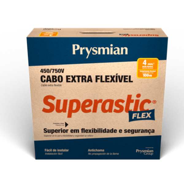 Encontraproduto.com.br - Cabo Flexivel 750V 4mm Verde 100 Metros Superastic Prysmian