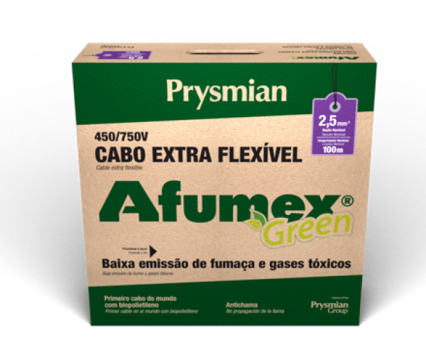 Encontraproduto.com.br - Cabo Flexivel 750V 2,5mm Vermelho 100 Metros  Afumex Prysmian