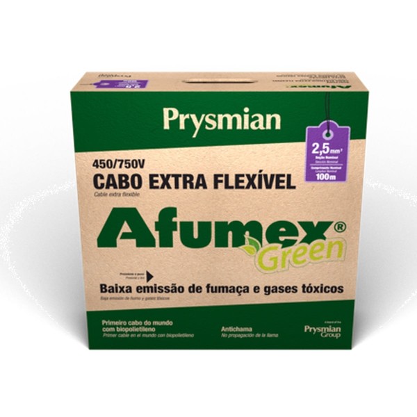 Encontraproduto.com.br - Cabo Flexivel 750V 2,5mm Vermelho 100 Metros  Afumex Prysmian