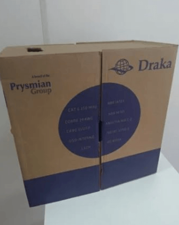 Cabo U/UTP Lan Cat 6 Gigabit 4X24AWG 305 Metros LSZH Azul - Prysmian