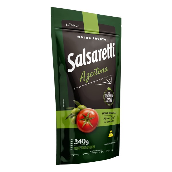 Encontraproduto.com.br - Molho de Tomate com Pedaço de Tomate e Azeitona Salsaretti 340g