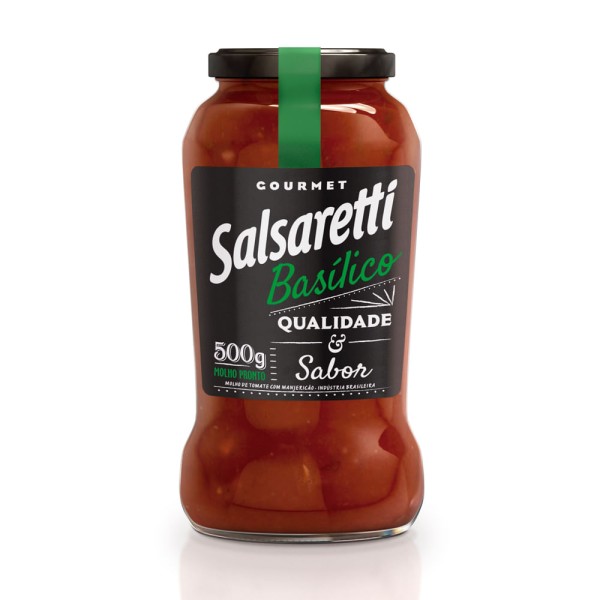 Molho Tomate Salsaretti 500g Vd Basilico