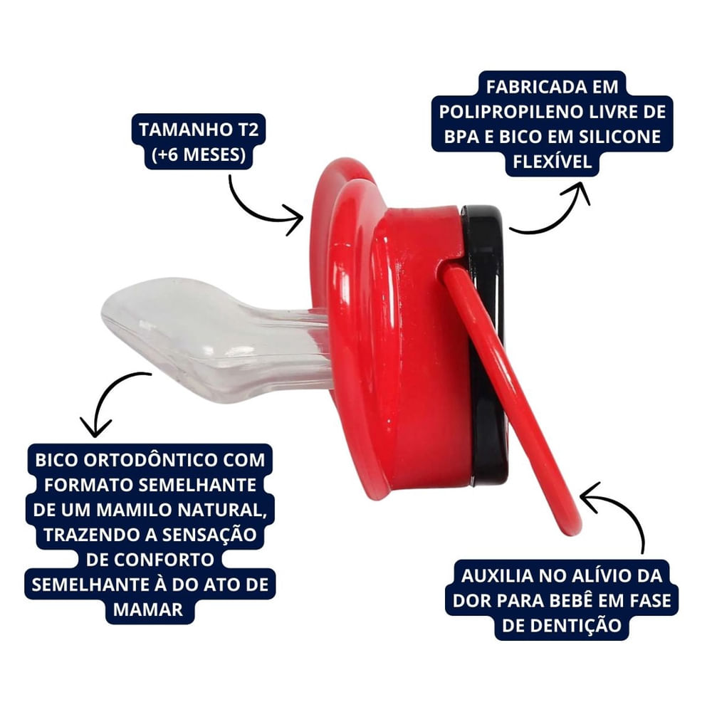 Encontraproduto.com.br - Chupeta T2 Mickey com Bico de Silicone Ortodontico + 6 Meses Disney