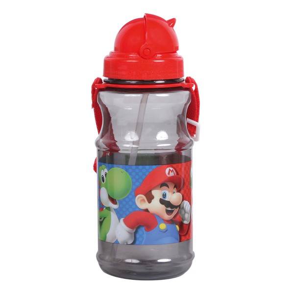 Encontraproduto.com.br - Garrafa Vermelha Super Mario em Polietileno 540ml DMW Nintendo 11156