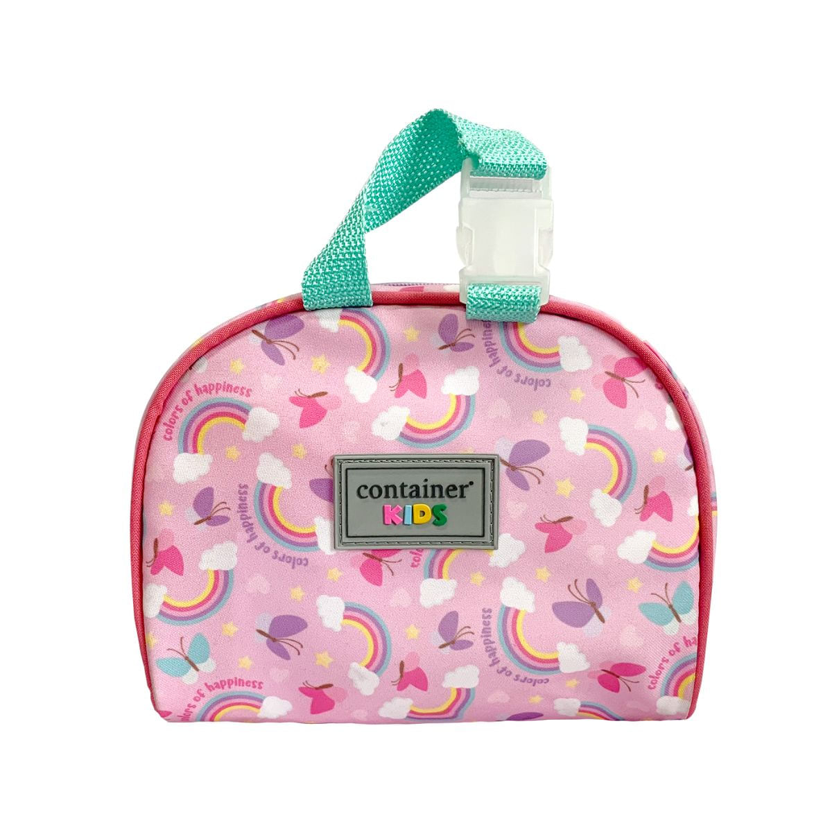 Encontraproduto.com.br - Kit Weekend Arco Íris Rosa - Necessaire + Porta Lanches + Copo 340ml