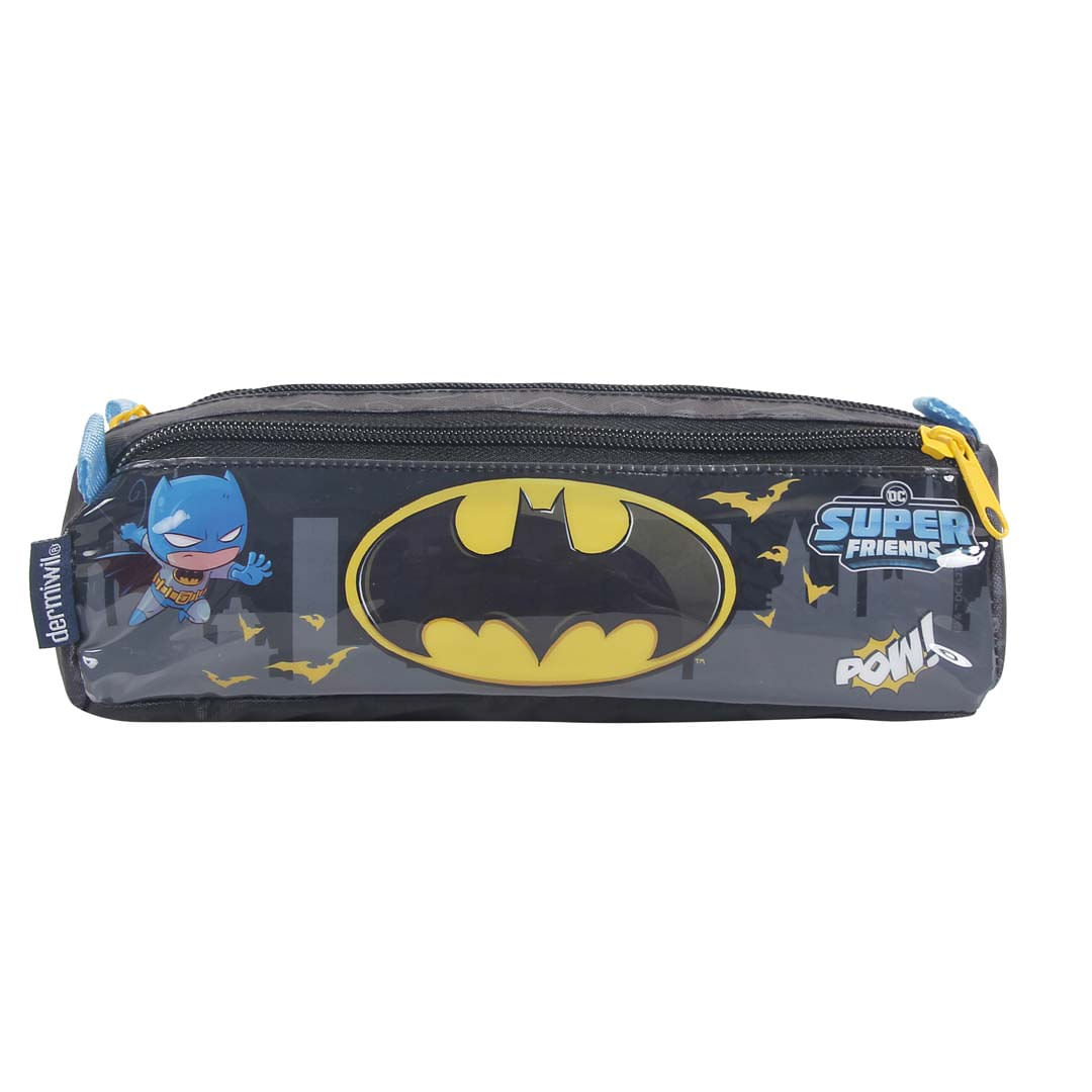 Estojo Soft 3 Divisões Infantil Menino Cinza Batman Dermiwil