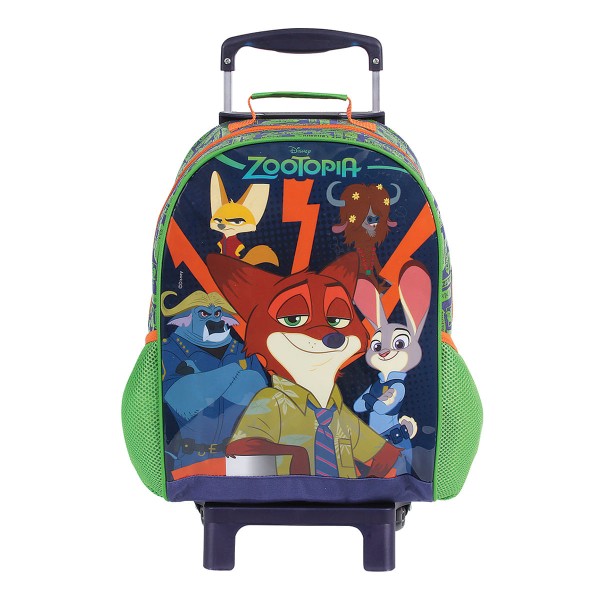 Encontraproduto.com.br - Mochila Escolar com Rodinha Dermiwil Zootopia 37287 Verde e Roxa