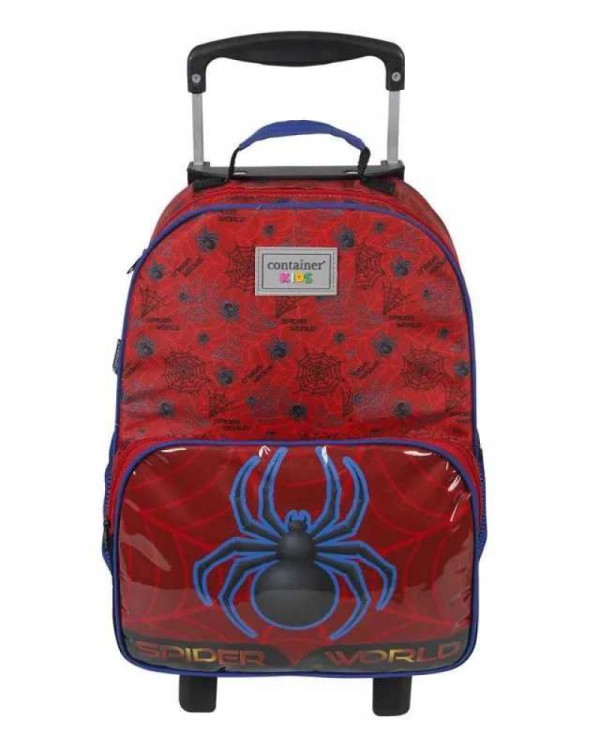 MOCHILA DE RODINHA CONTAINER KIDS SPIDER MAN WORLD DERMIWIL