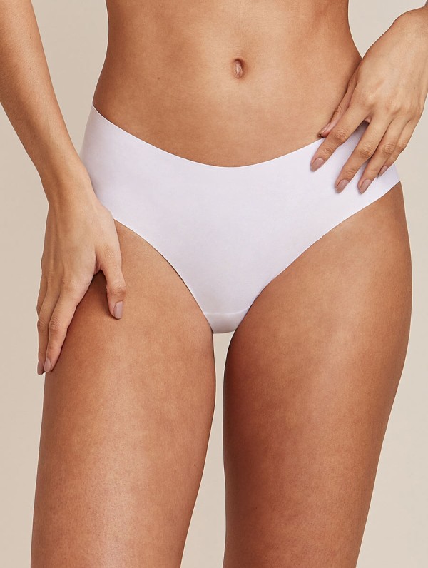 Calcinha Tanga Brasileira Em Microfibra Nude Branco