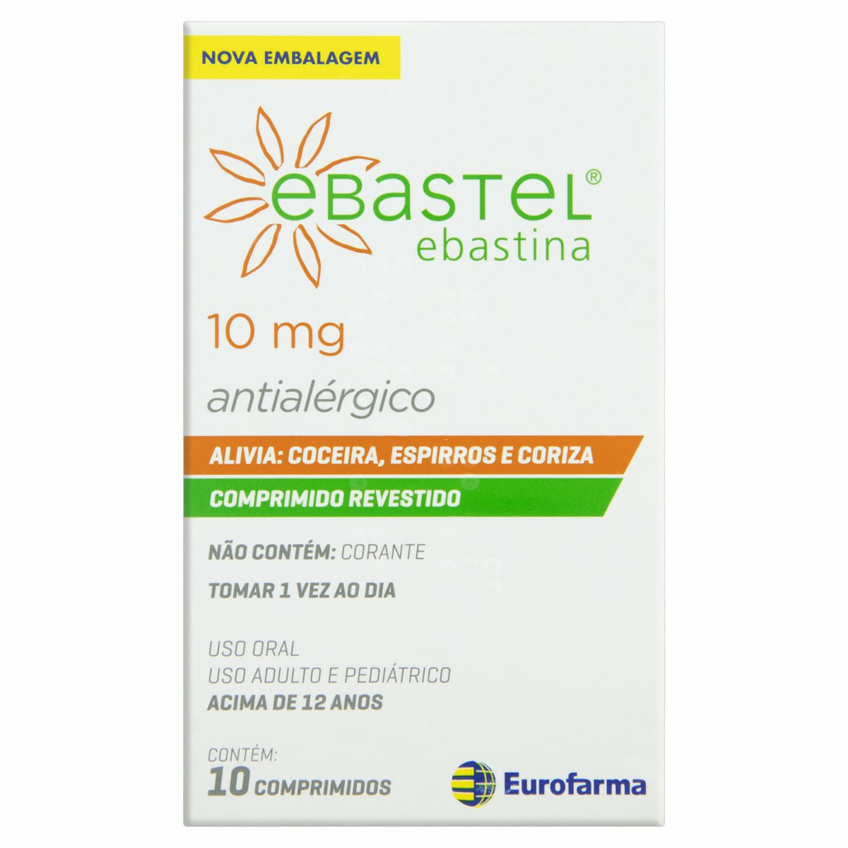Encontraproduto.com.br - Ebastel 10mg com 10 Comprimidos