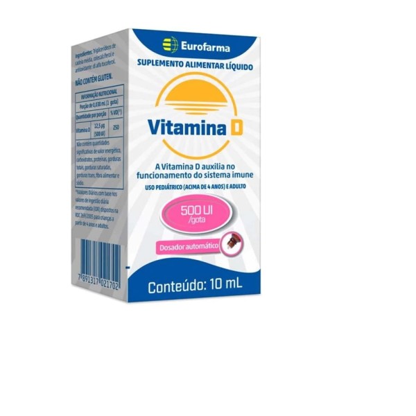 Encontraproduto.com.br - Vitamina D 500 UI Gotas 10ml Eurofarma