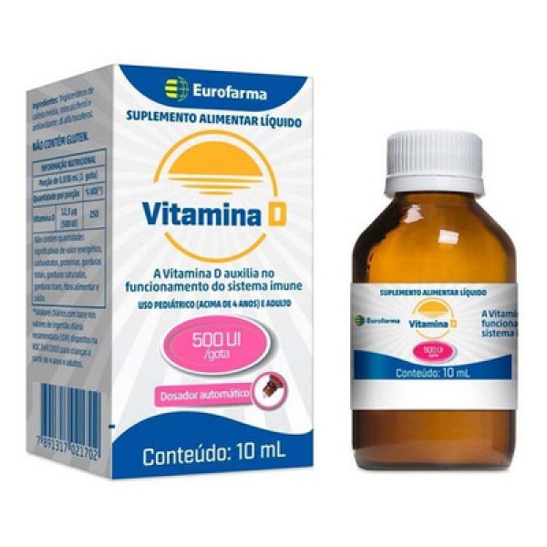 Encontraproduto.com.br - Vitamina D 500 UI Gotas 10ml Eurofarma