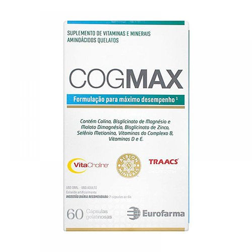Encontraproduto.com.br - CogMax Suplemento De Vitaminas e Minerais Aminoácidos 60 cápsulas gelatinosas