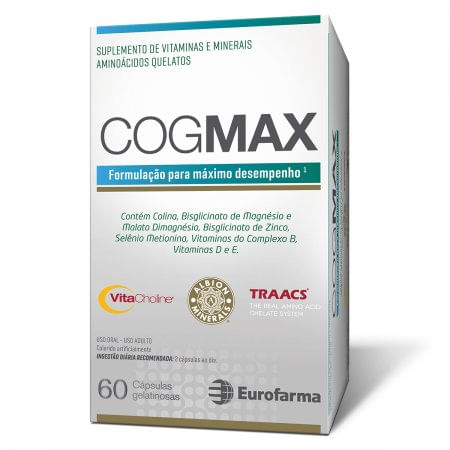 Encontraproduto.com.br - CogMax Suplemento De Vitaminas e Minerais Aminoácidos 60 cápsulas gelatinosas